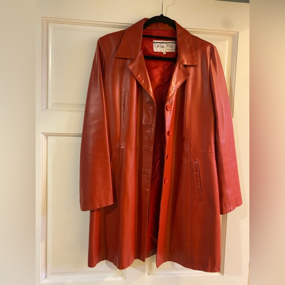 Vintage red leather jacket